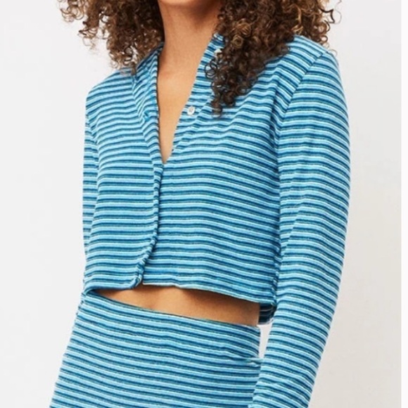 FRANKIES Cherie Terry Cardigan Sweater size L - Picture 9 of 9